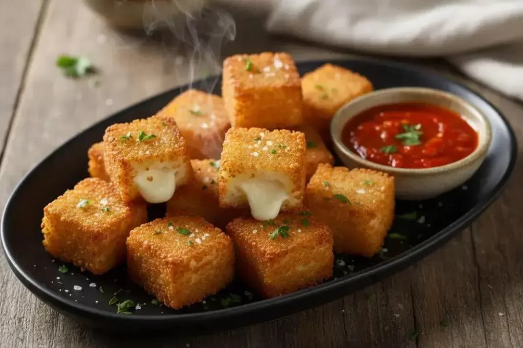 Dadinhos de Tapioca com Molho Picante - Dadinhos de Tapioca com Molho Picante Crocantes e Cremosos