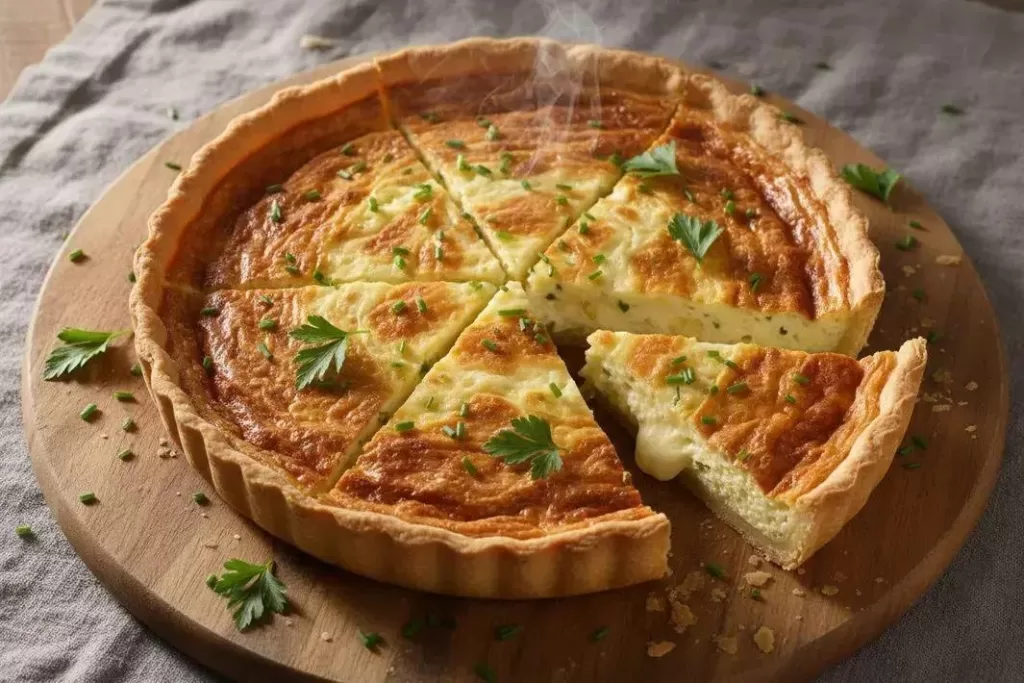 Quiche de Queijo - Quiche de Queijo Cremoso Irresistível para 10 Porções que Derrete na Boca!