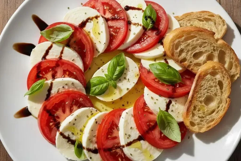 Foto de Salada Caprese pronto para servir - receita completa com ingredientes e modo de preparo