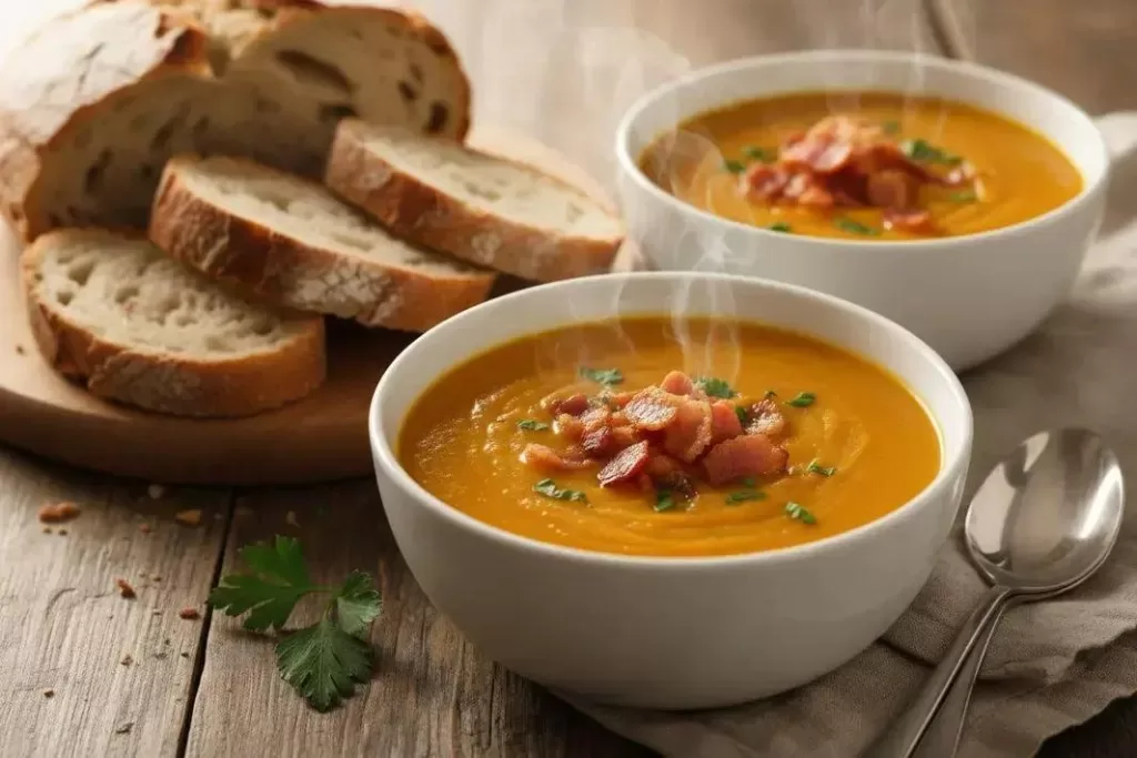 Foto de Sopa de Abóbora pronto para servir - receita completa com ingredientes e modo de preparo