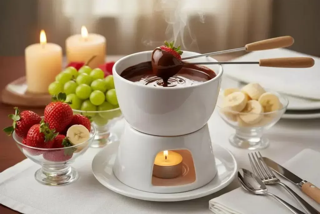 Fondue de Chocolate Tradicional - Fondue de Chocolate Tradicional Cremoso e Fácil