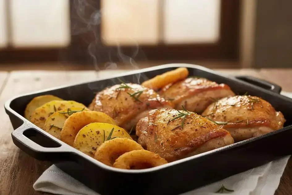 Frango Assado Crocante com Batatas Suculentas - Fácil e Irresistível!
