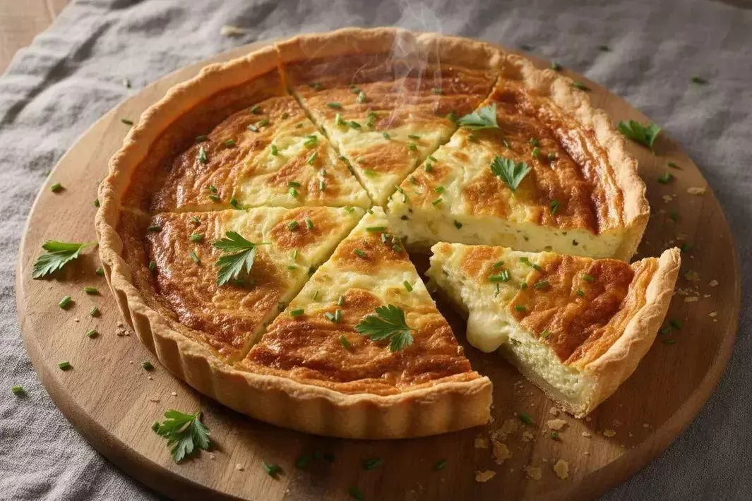 Quiche de Queijo - Quiche de Queijo Cremoso Irresistível para 10 Porções que Derrete na Boca!