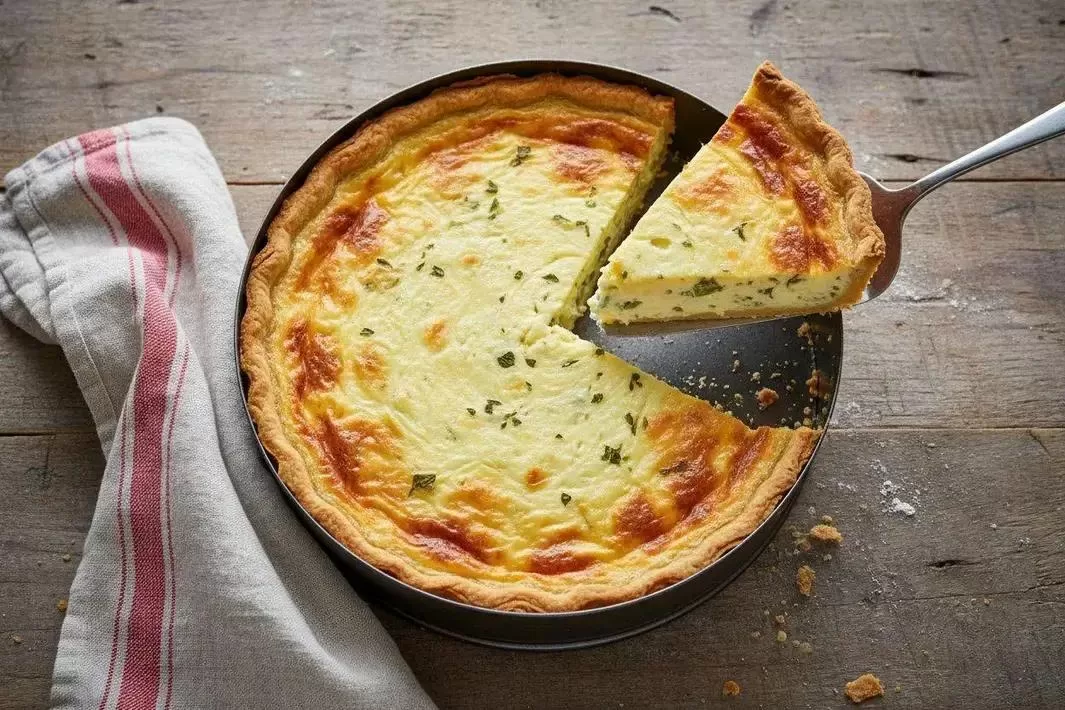Quiche de Queijo - Quiche de Queijo Cremoso para 10 Porções que Derrete na Boca!
