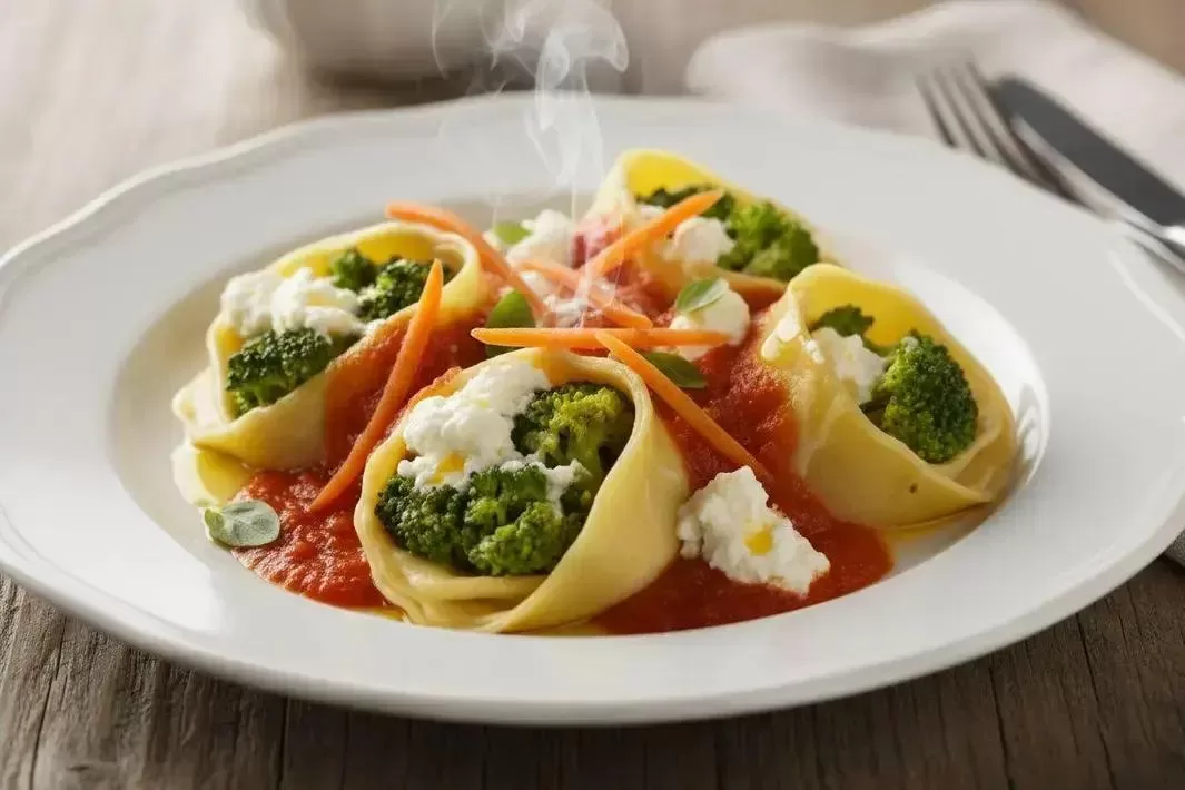 Ravioli Aberto de Brócolis - Ravioli Aberto de Brócolis Delicioso e Saudável