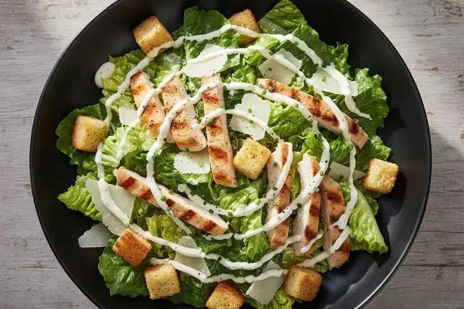 Salada Caesar - Salada Caesar Crocante com Frango para 10 em Apenas 10 Minutos!