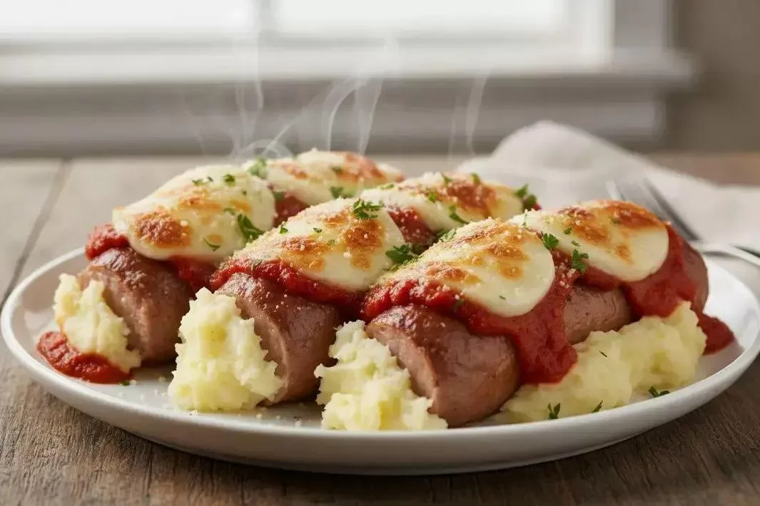 Salsicha com Purê de Batatas - Salsicha com Purê de Batatas Cremosa e Fácil