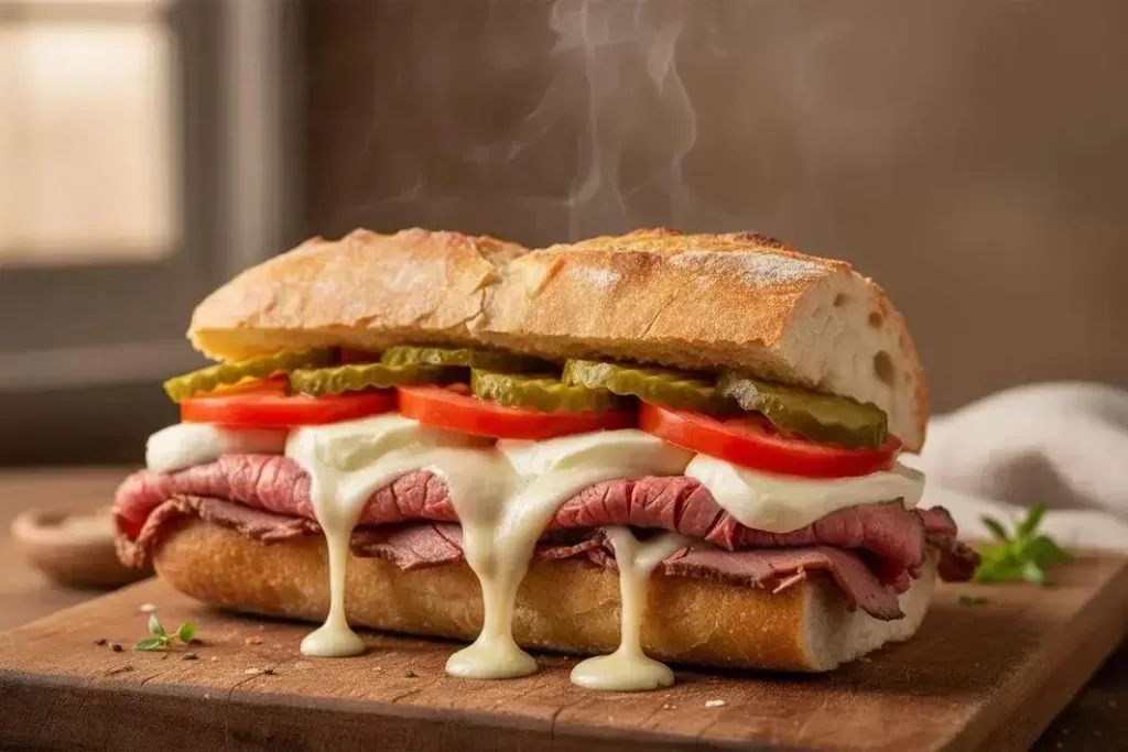 Bauru Sanduíche - Bauru Sanduíche Suculento com Roast Beef Caseiro